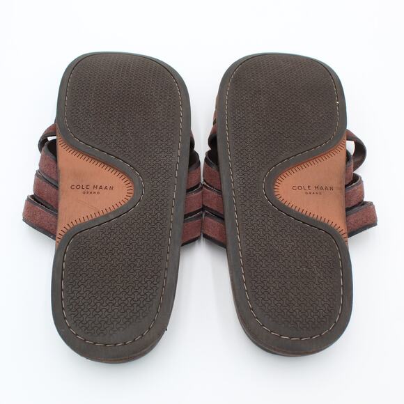 Cole Haan Sandals Mens 8 Brown Suede Leather Slide Slip On Comfort Shoe Resort - Picture 6 of 7